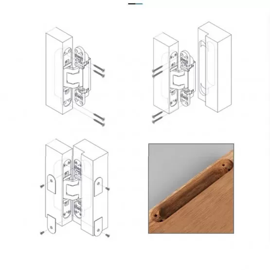 Infkg INF Charnières de porte invisibles, lot de 2 (charge maximale de 40 kg),
