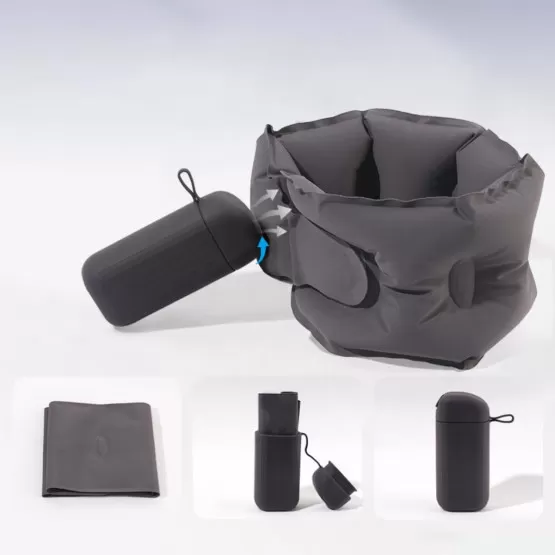 INF Oreiller cervical en silicone en forme de U à gonfler par simple
